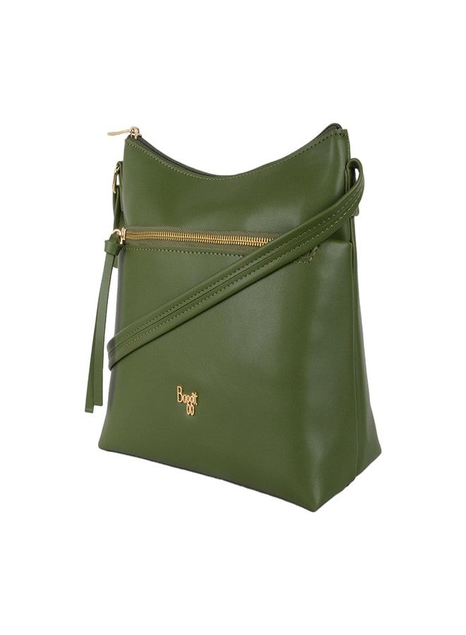 Baggit Women's Tilling Green Medium Sling Bag | Ladies Stylish Casual Cross Body Purse Handbag | Faux Leather | 6-Month Warranty | Cruelty-Free Material | Made in India - Image 3